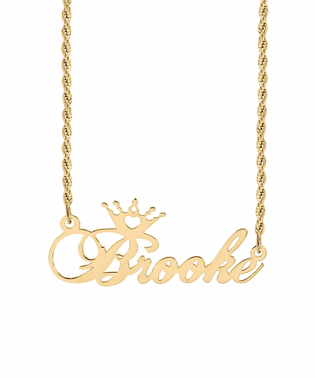 Personalized Nameplate Necklace w/  Crown