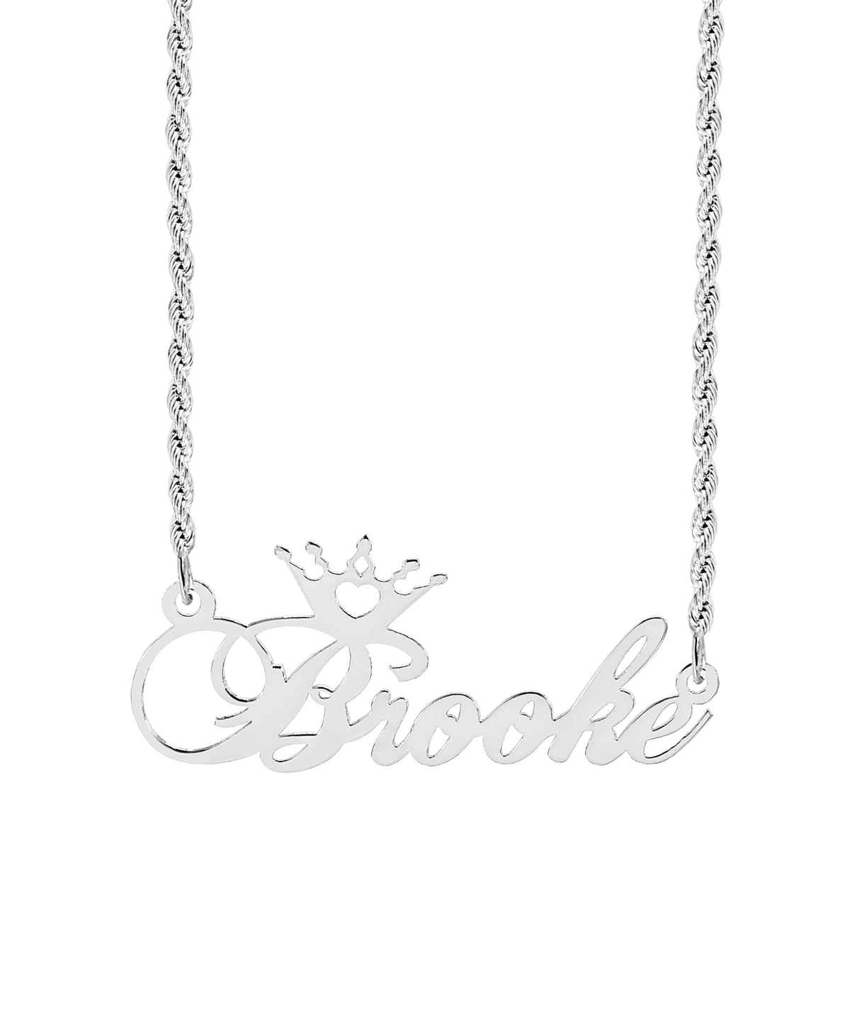 Personalized Nameplate Necklace w/  Crown