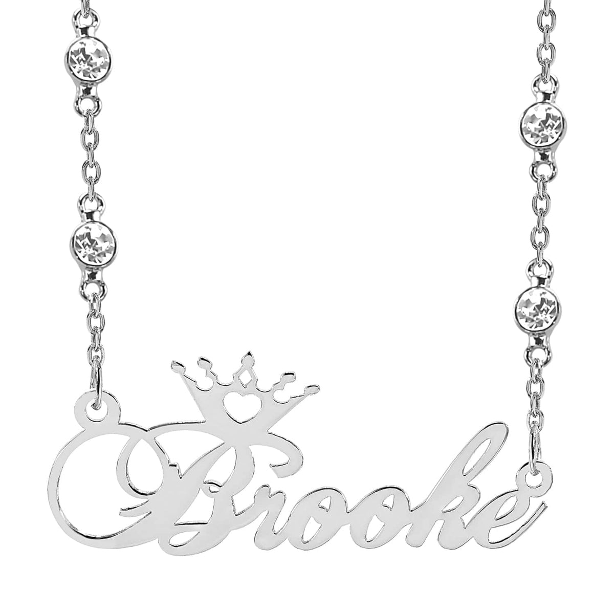 Personalized Nameplate Necklace w/  Crown