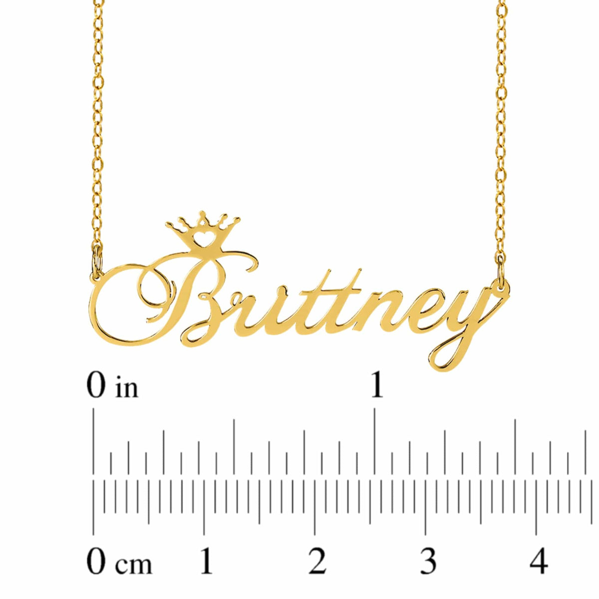 Script Name Necklace with Crown on First Initial