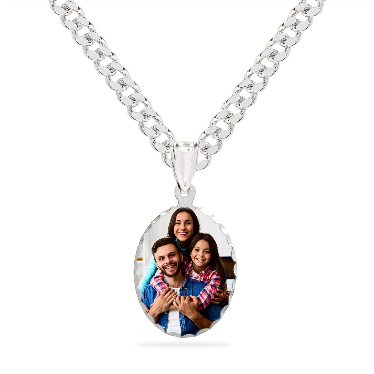 Small Oval Shaped Photo Pendant