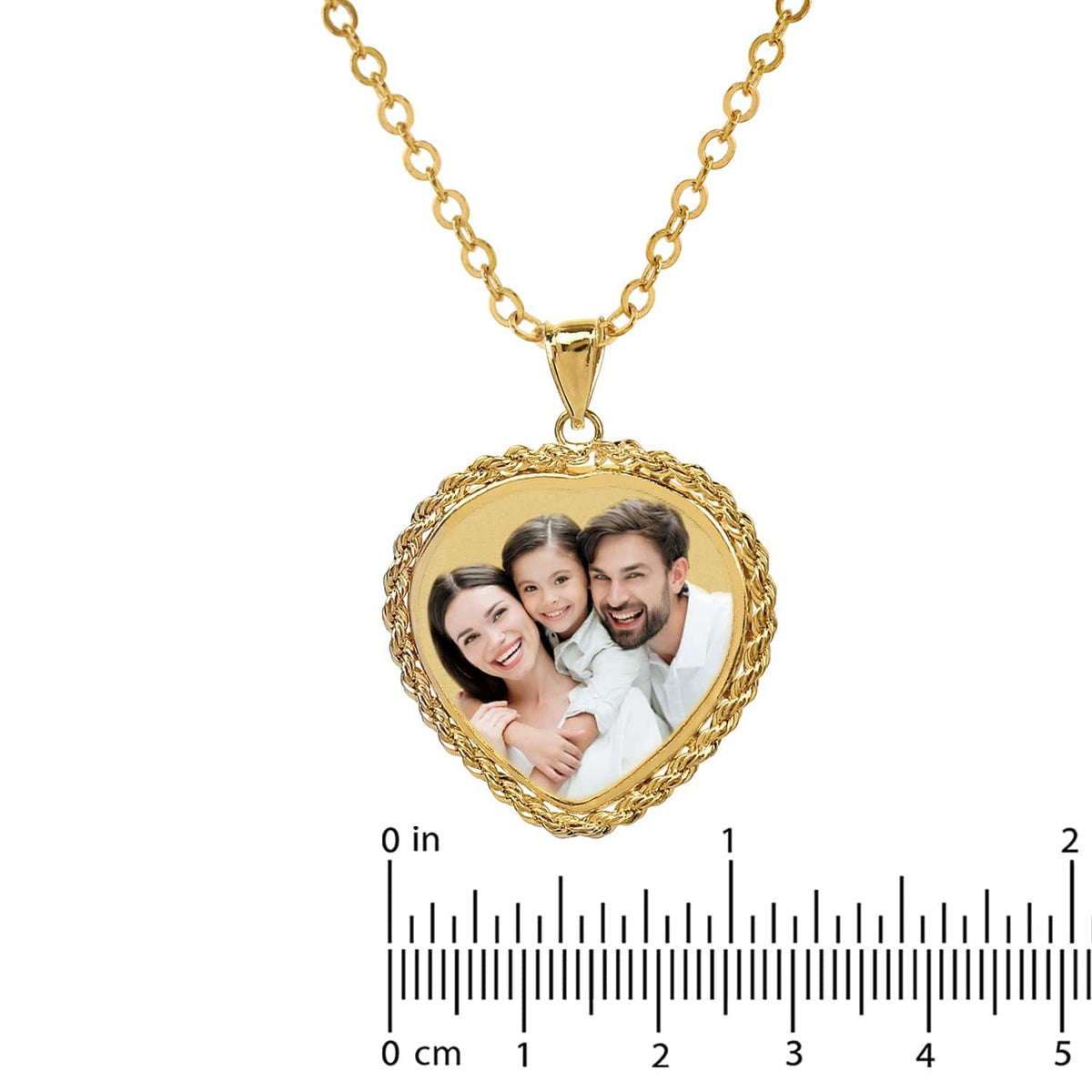 Heart Shaped Photo Pendant with Rope Frame
