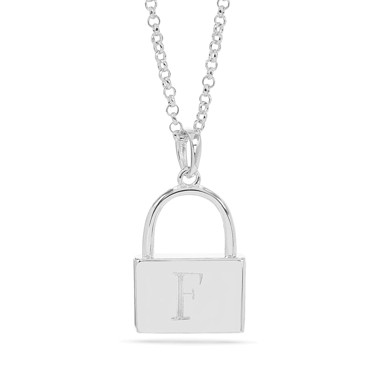 Hanging Lock Pendant With Engraved Initial