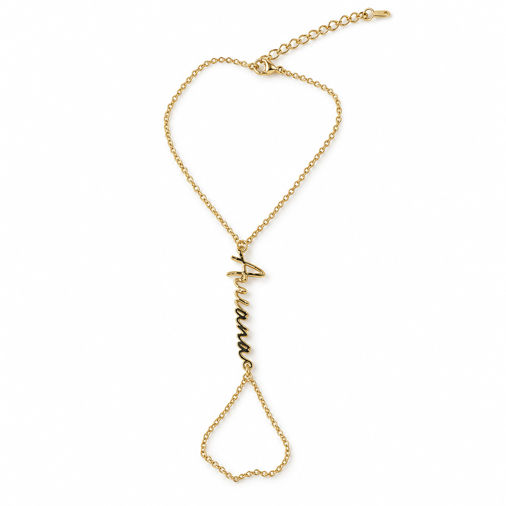 Personalized Single Nameplate Hand Chain