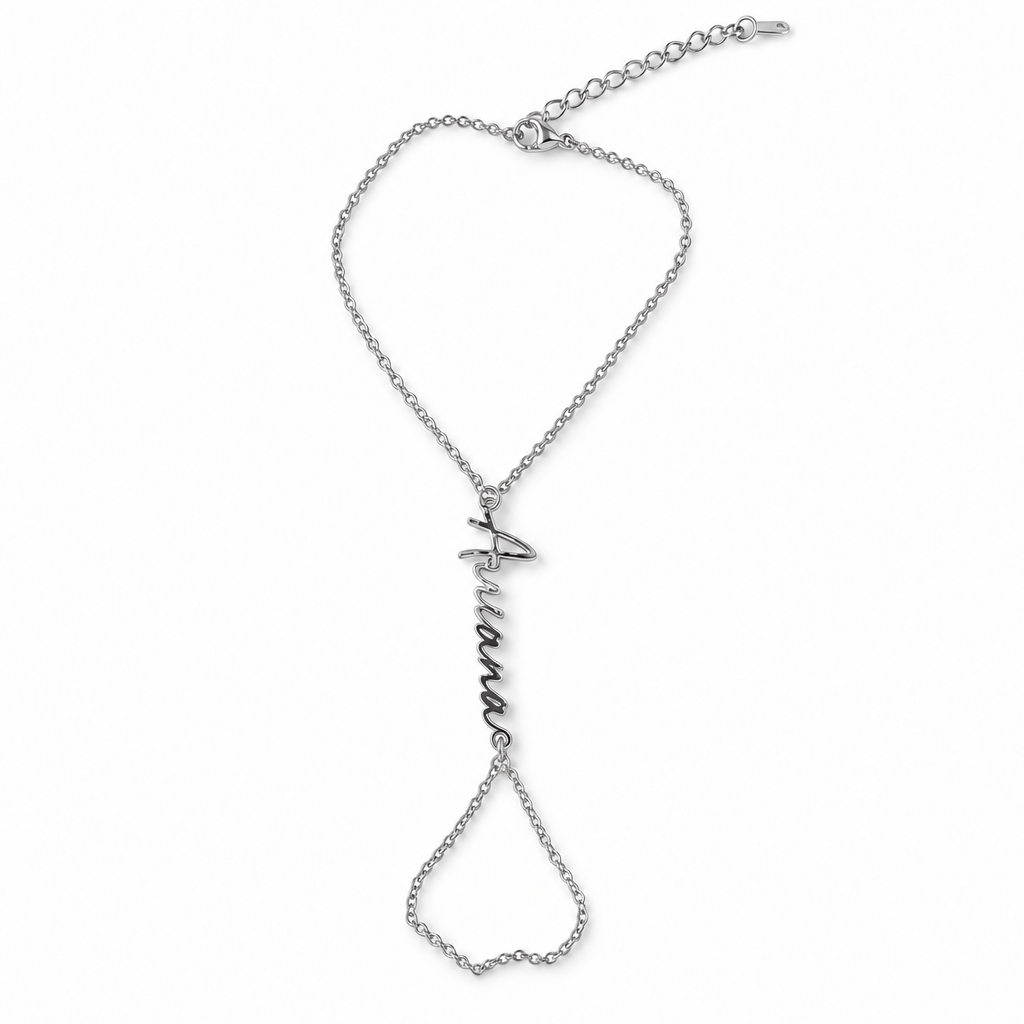 Personalized Single Nameplate Hand Chain