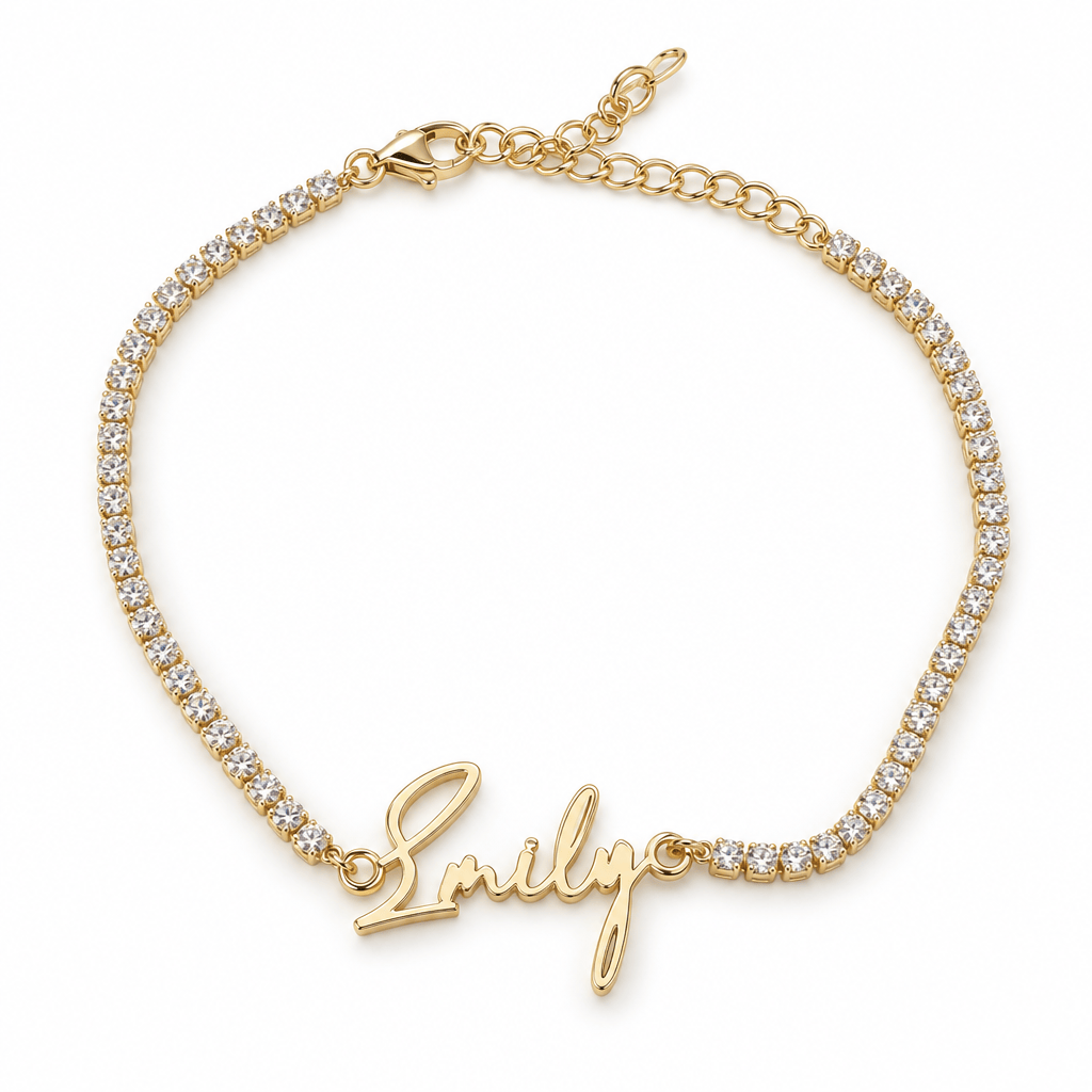 Personalized Tennis Chain Single Name Bracelet