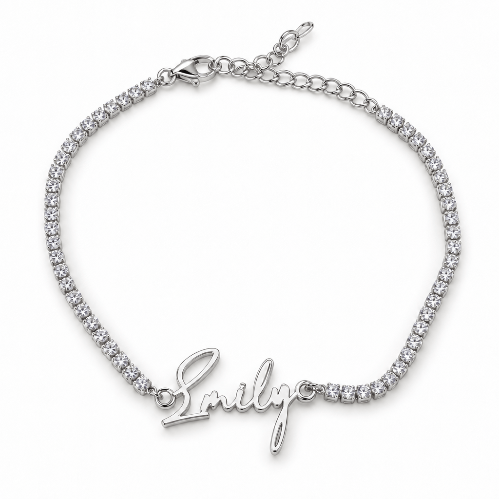 Personalized Tennis Chain Single Name Bracelet