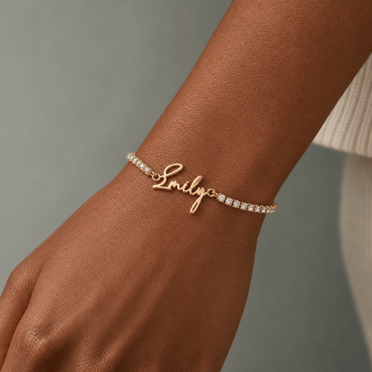 Personalized Tennis Chain Single Name Bracelet