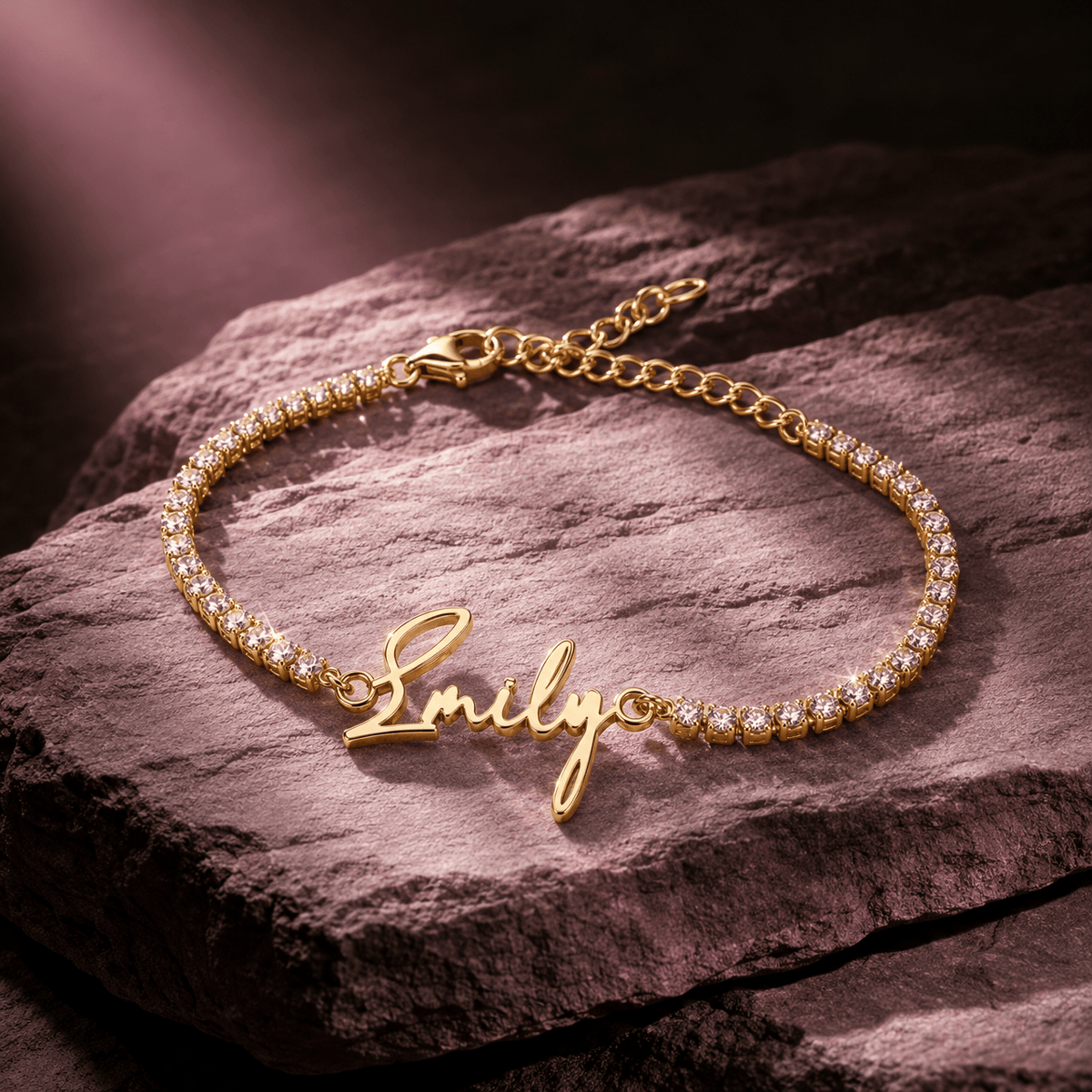 Personalized Tennis Chain Single Name Bracelet