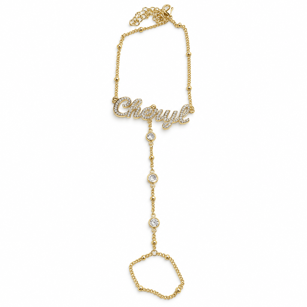 Personalized Iced out Hand Chain