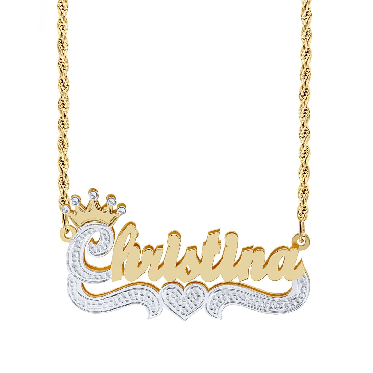 Double Plated Name Necklace &quot;Christina&quot;