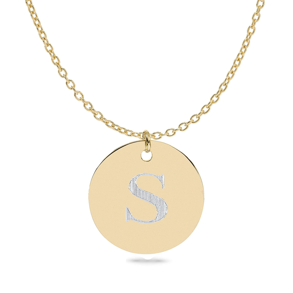Hanging Round Disc With Engraved Initial