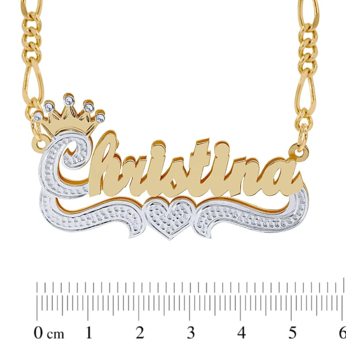 Double-plated Script Name Necklace with Crown on First Initial