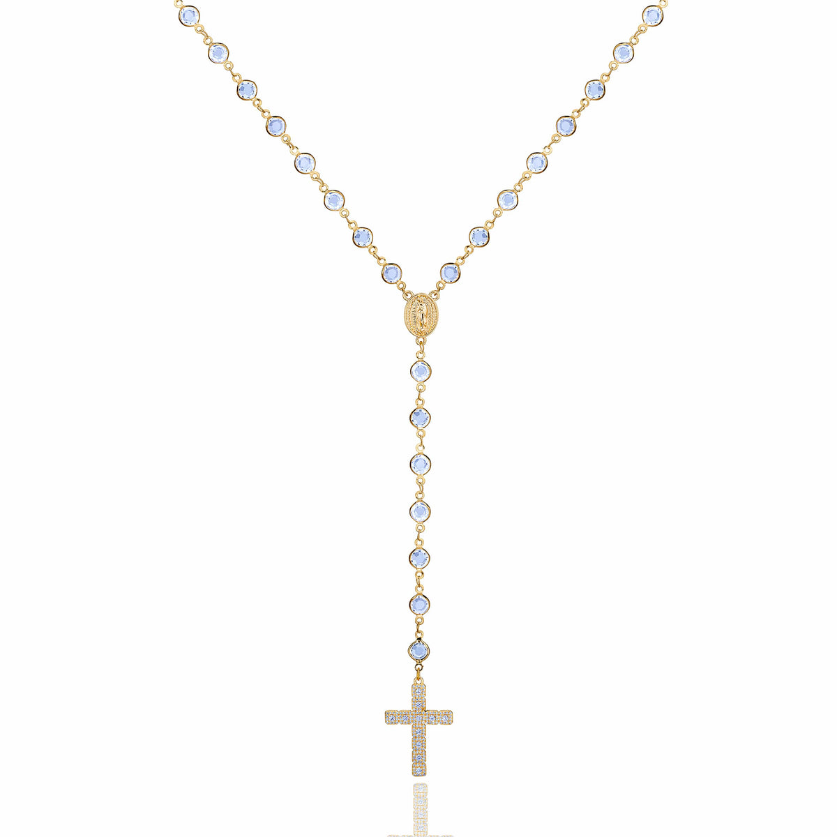Fancy Rosary Cross Necklace