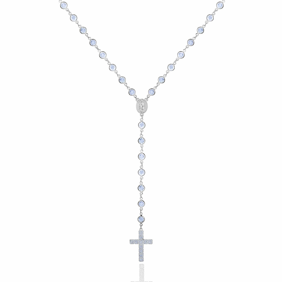 Fancy Rosary Cross Necklace