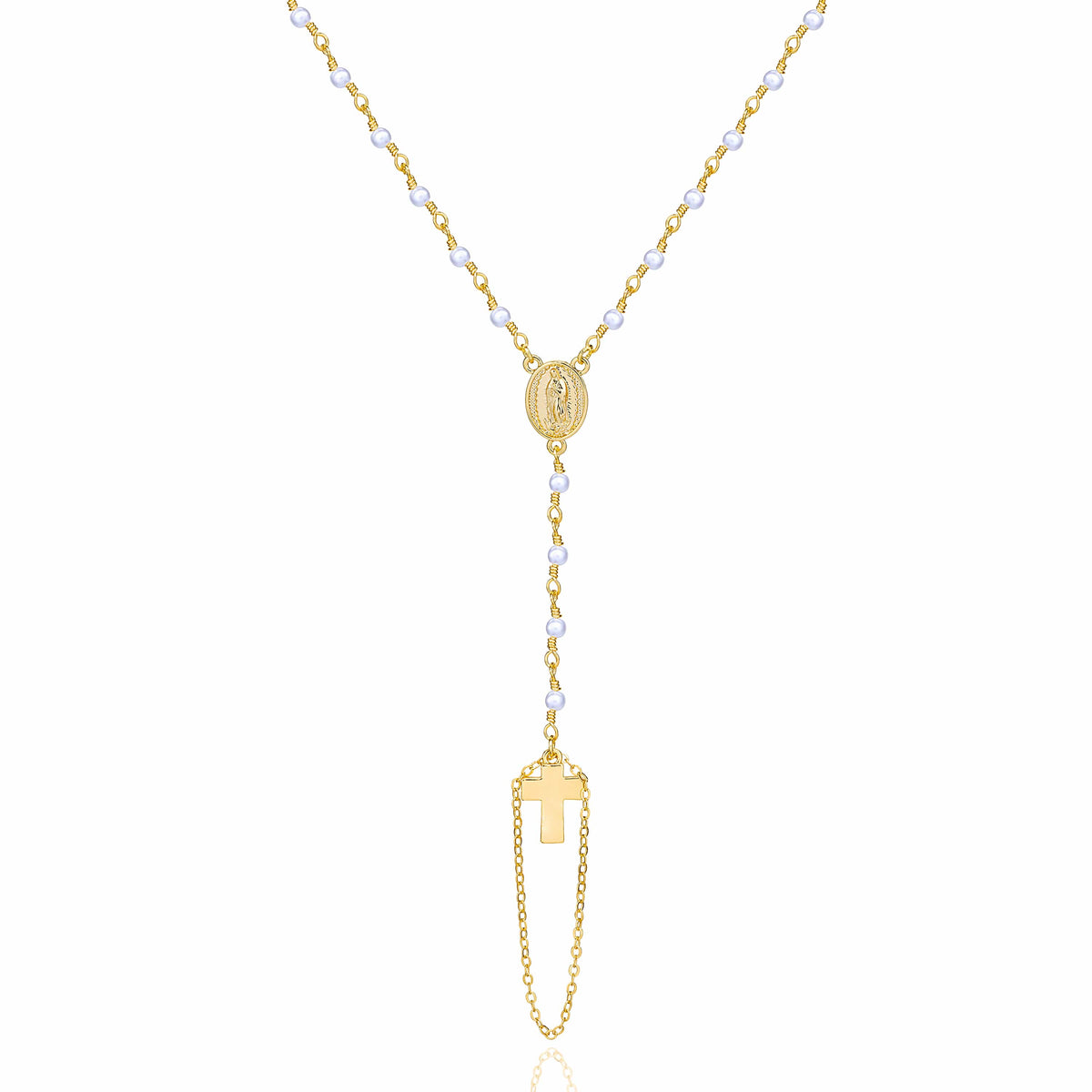 Elegant Rosary Cross Necklace