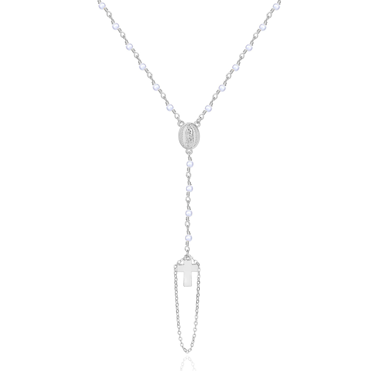 Elegant Rosary Cross Necklace