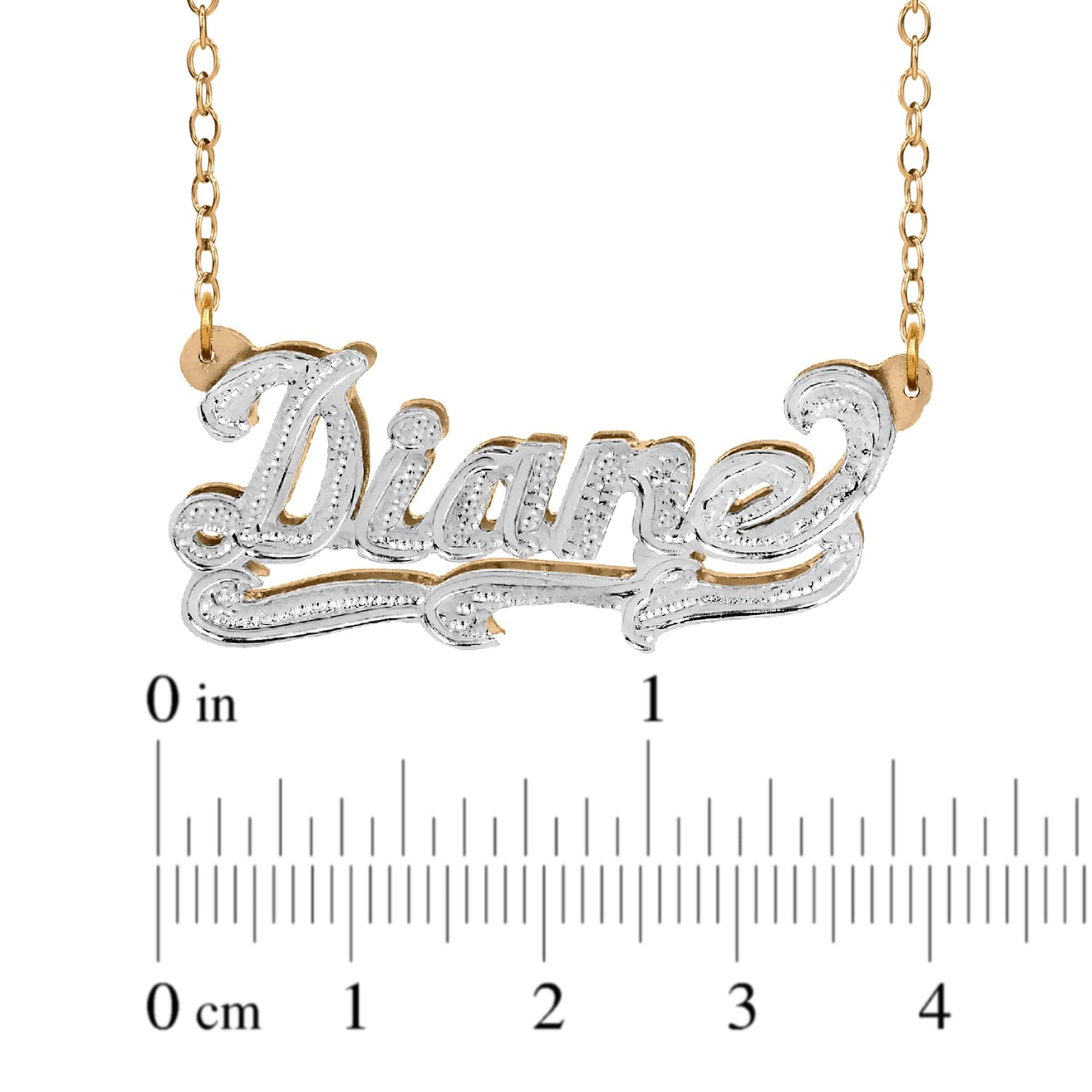 Gold Plated / Link Chain Copy of Double-plated Block Name Necklace