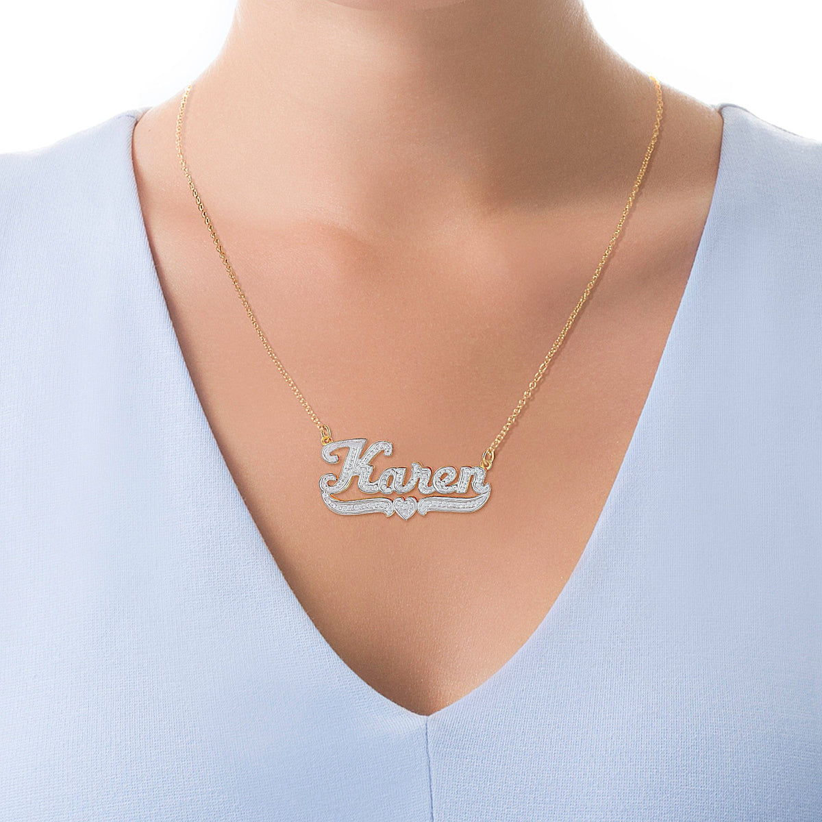 Double-plated Script Name Necklace