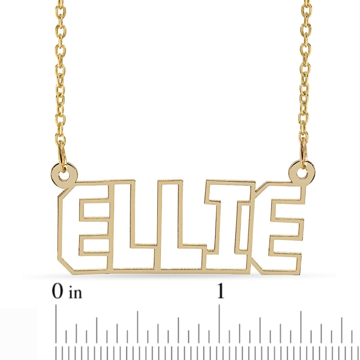 Outlined Single Name Necklace
