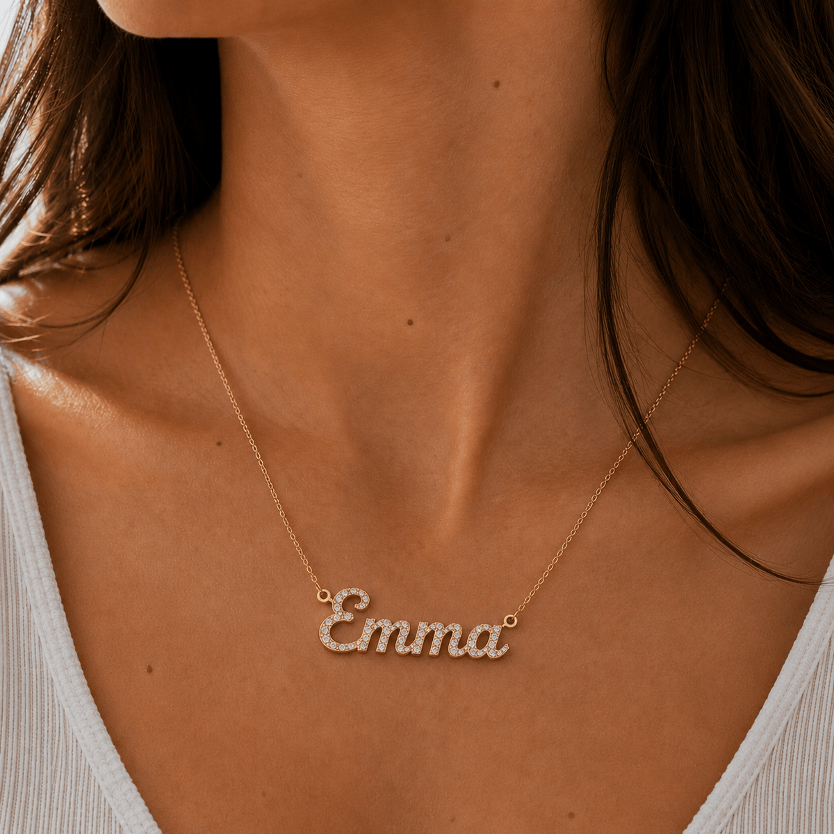 Lux Fully Iced Name Necklace