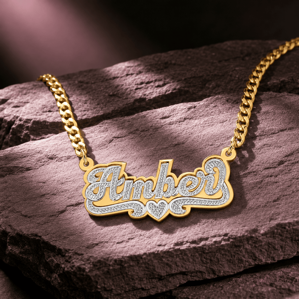 Fancy_double_plated_name_necklace_amber