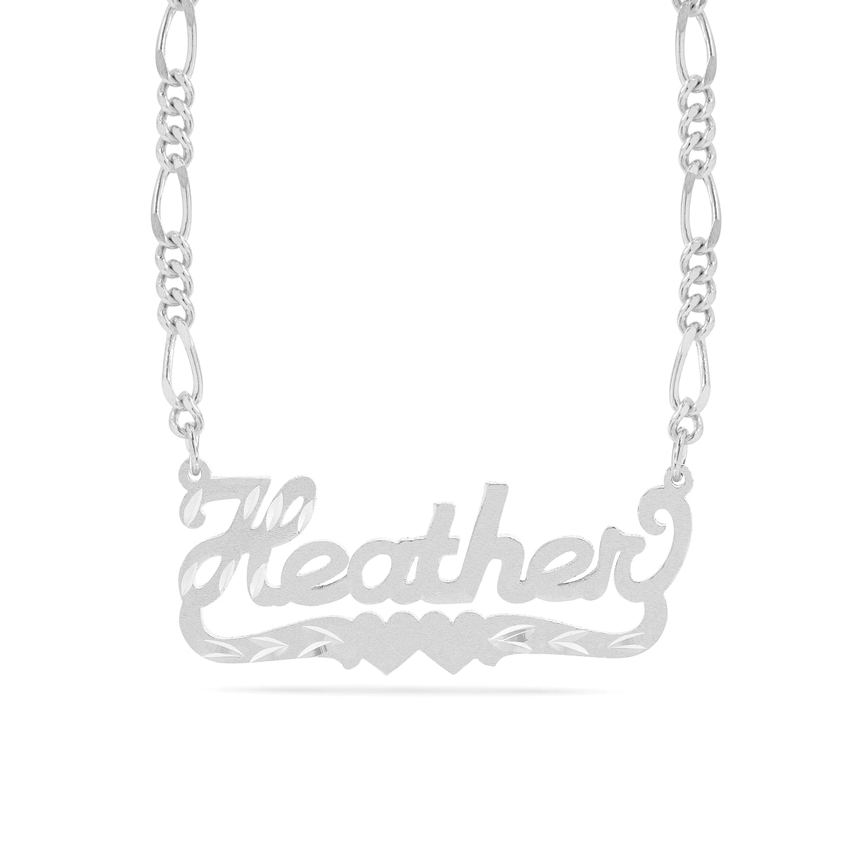 Personalized Name necklace with  Diamond Cut and Satin Finish &quot;Heather&quot;