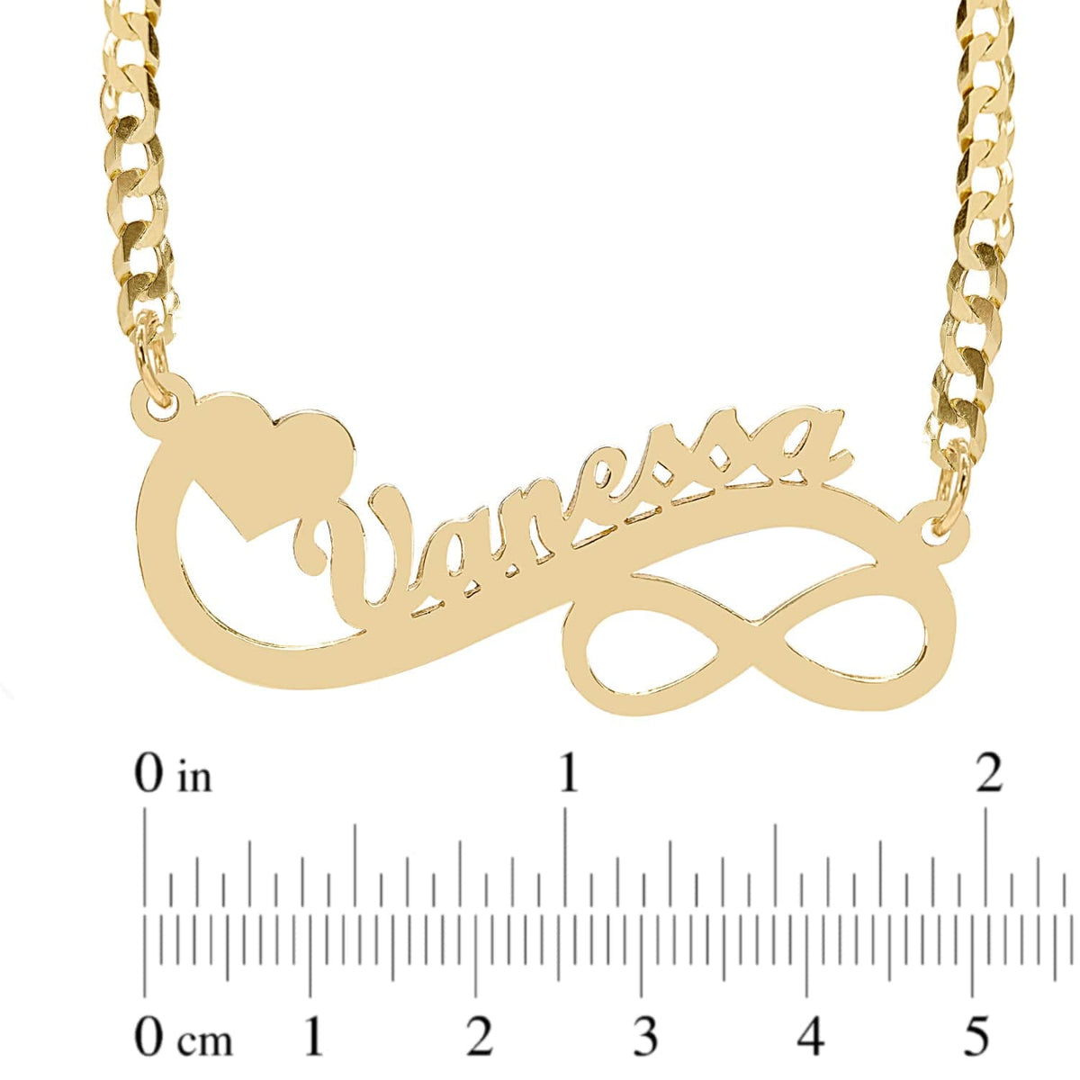 1&quot; Long Infinity and Heart Name Necklace