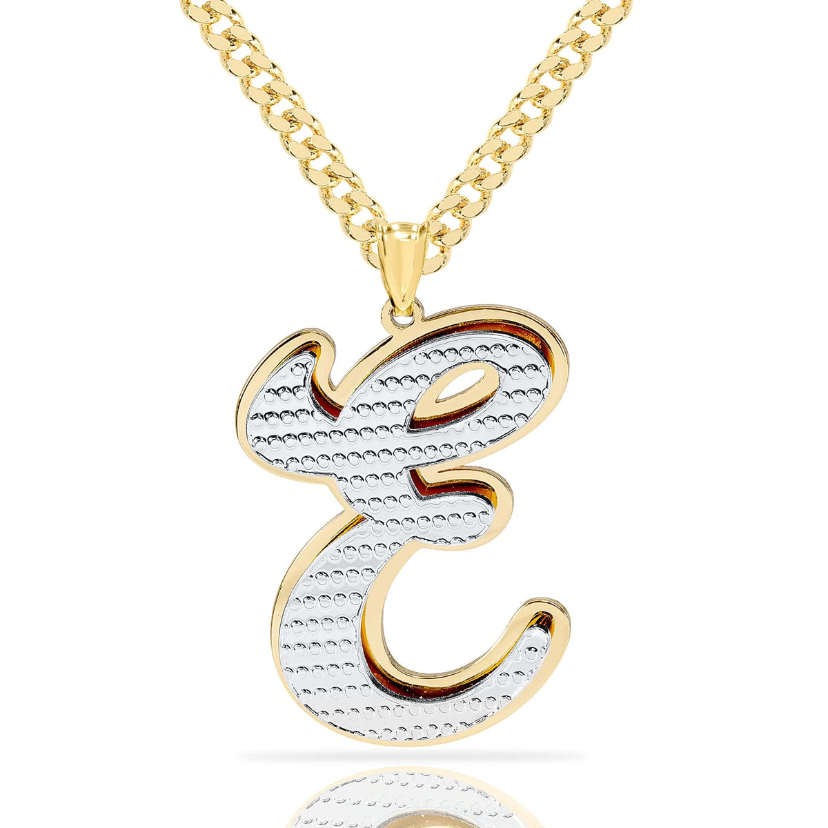 Double Initial Necklace with Beading