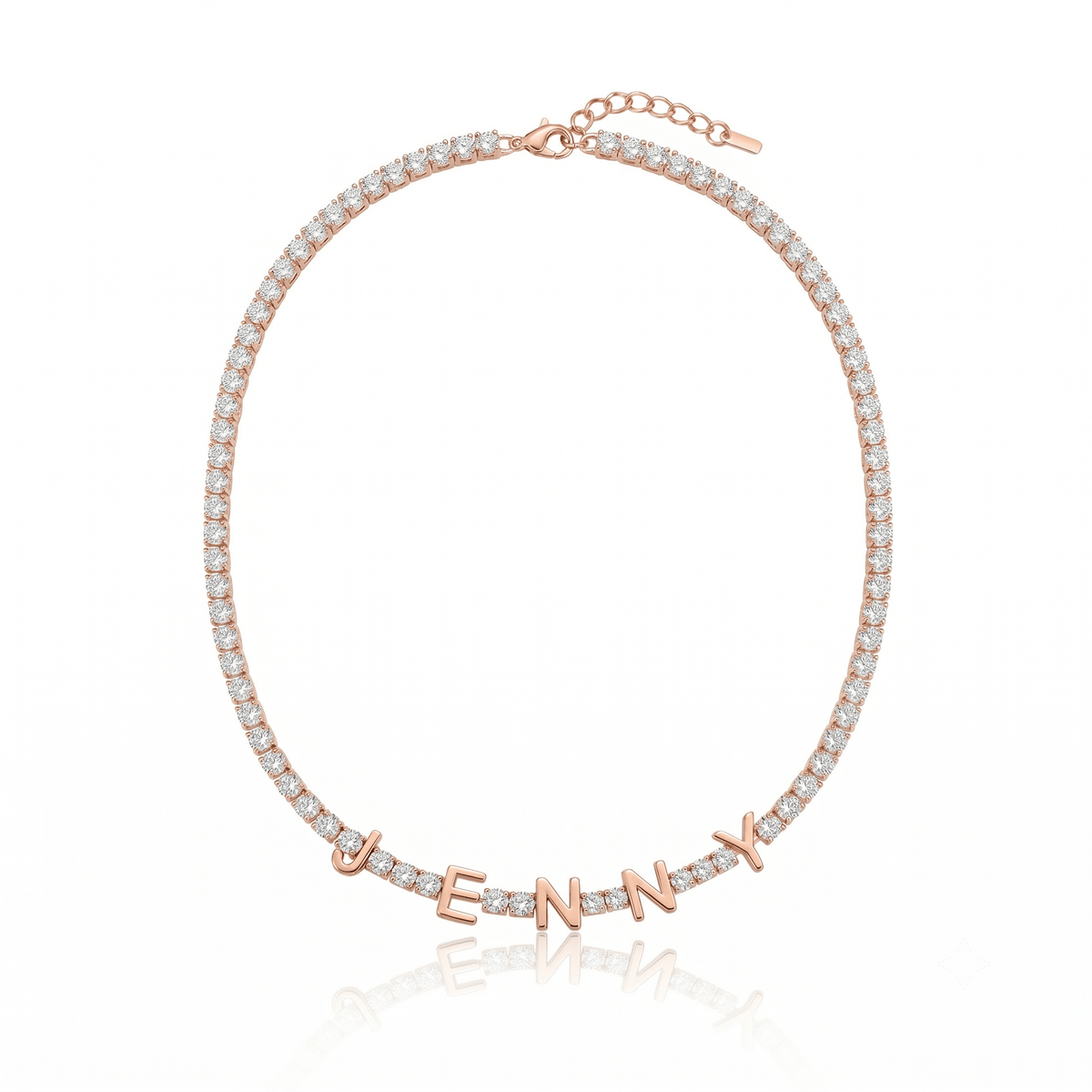 Personalized Spaced Letter Tennis Chain Name Necklace