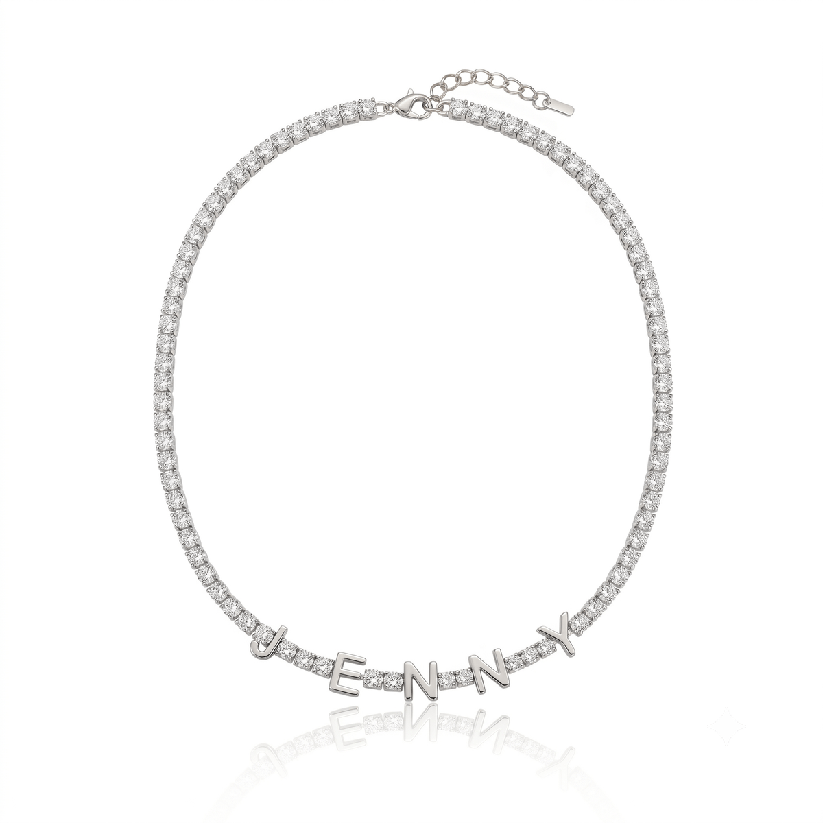 Personalized Spaced Letter Tennis Chain Name Necklace