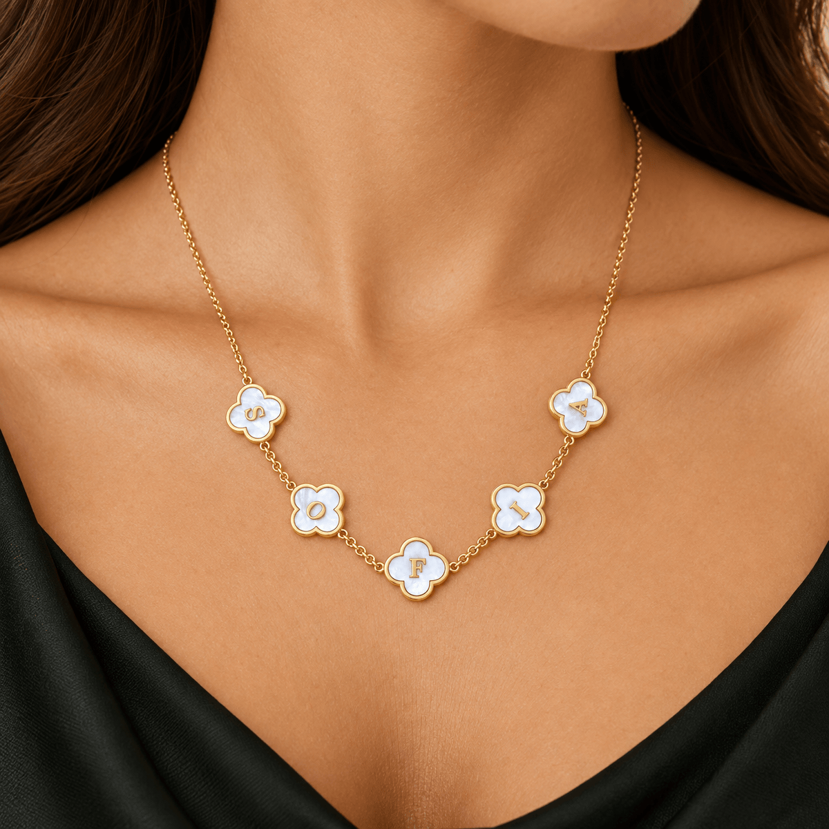 Personalized Clover Necklace