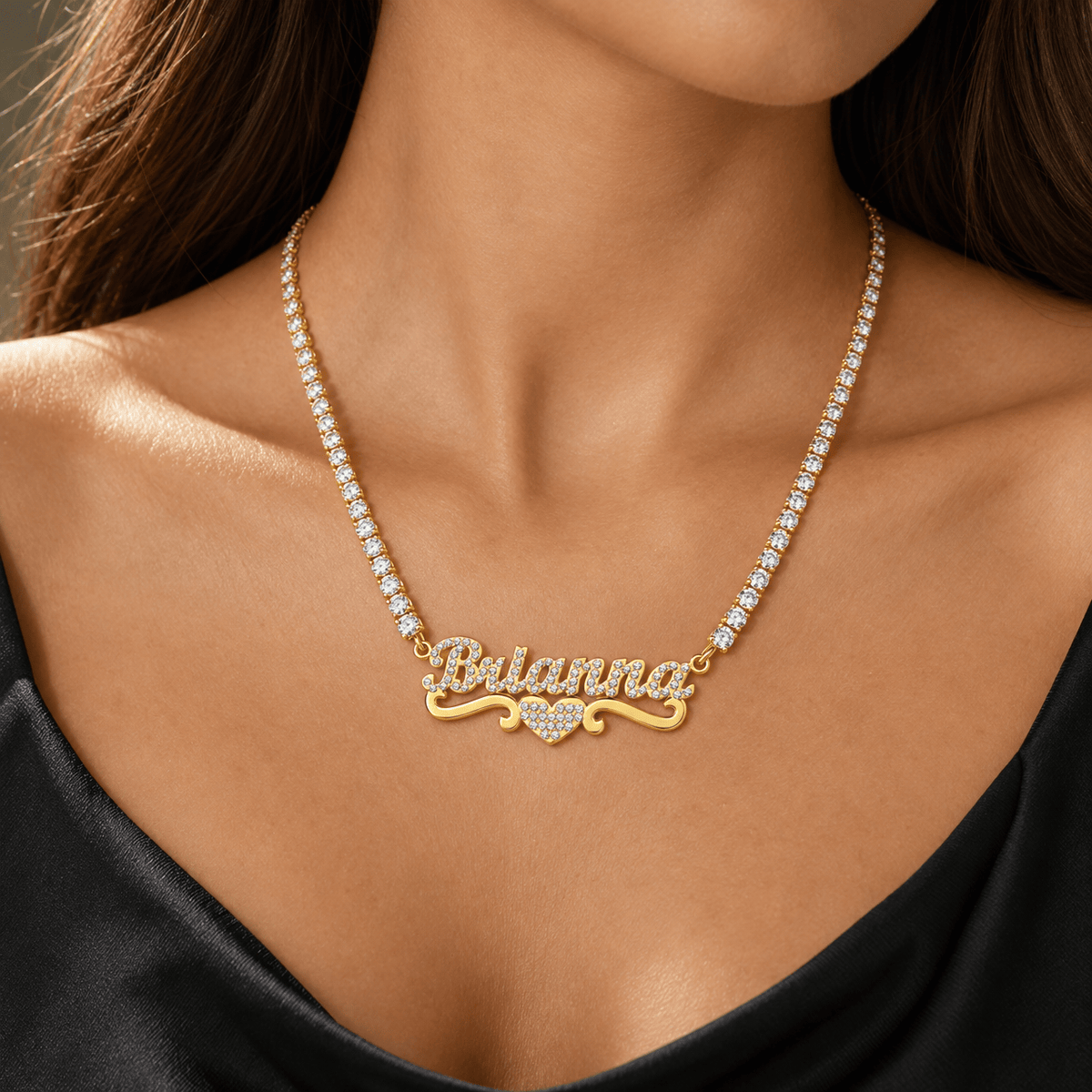 Custom Name Necklace with CZ Zirconia