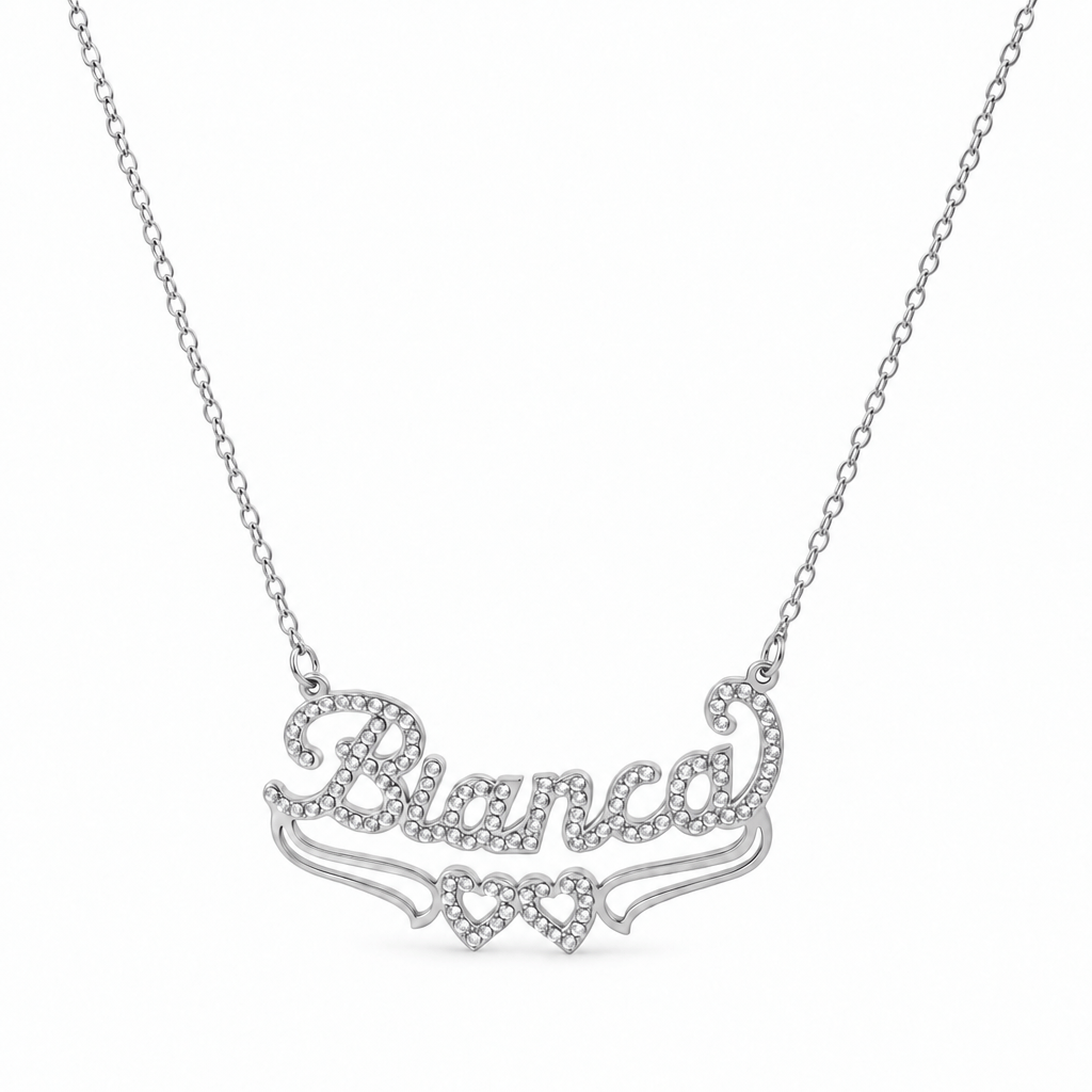 Personalized Hearts Single  Name Necklace
