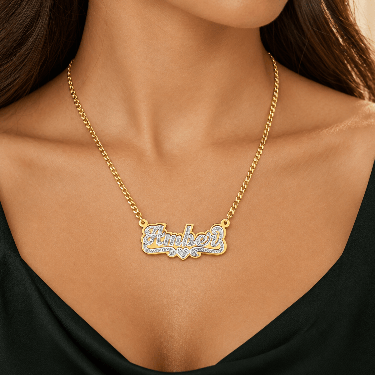 Personalized Double Plated Name Necklace