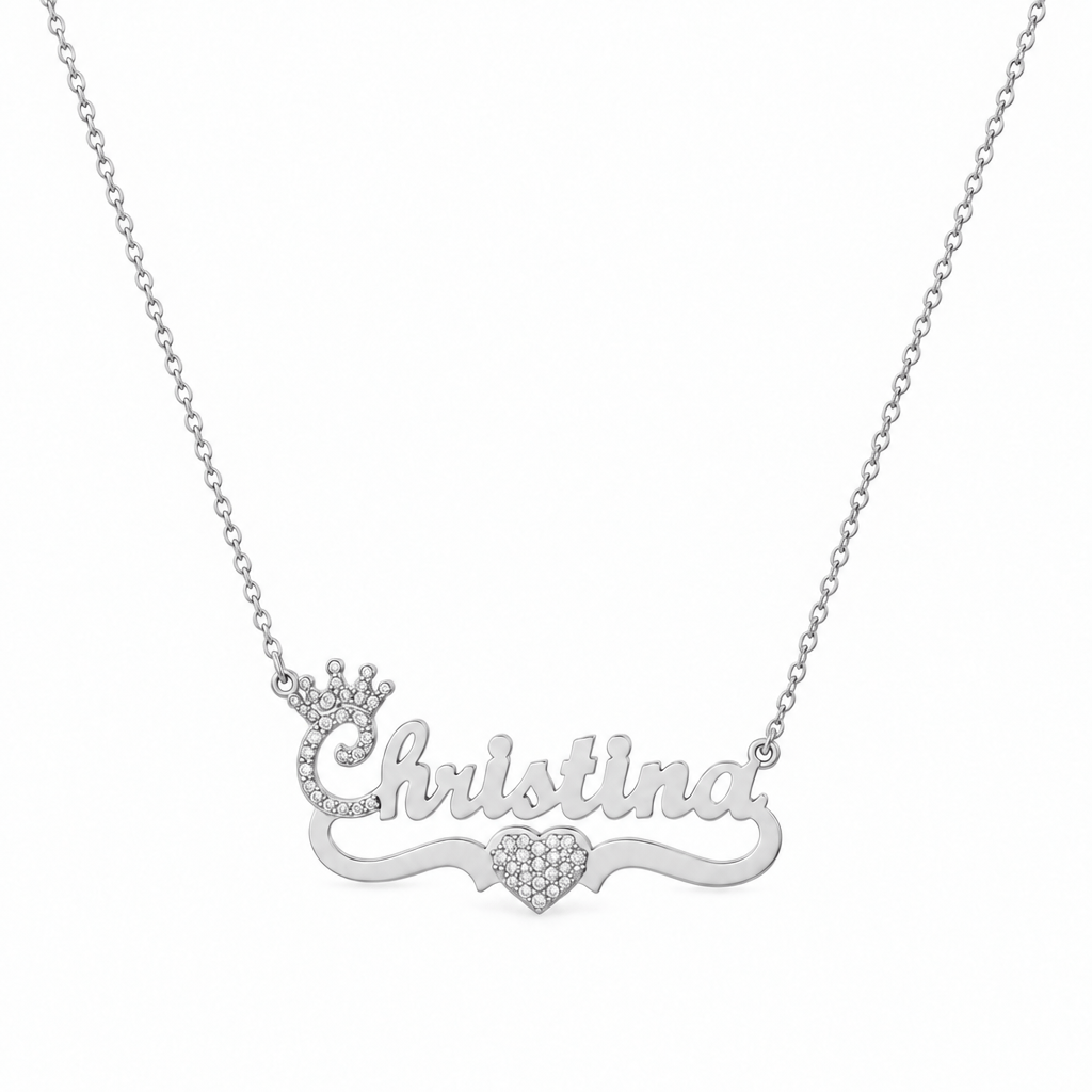 Personalized Crown Single  Name Necklace