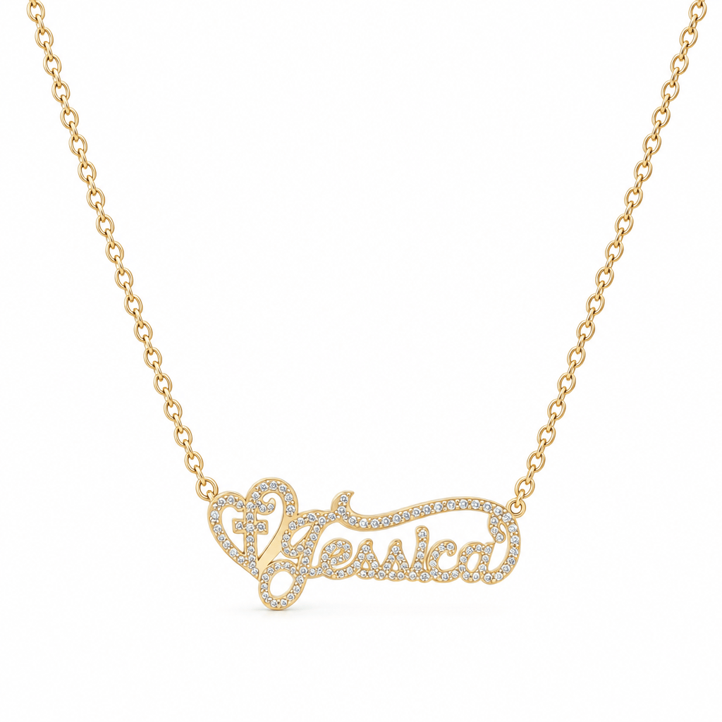 Personalized Single Cross Name Necklace