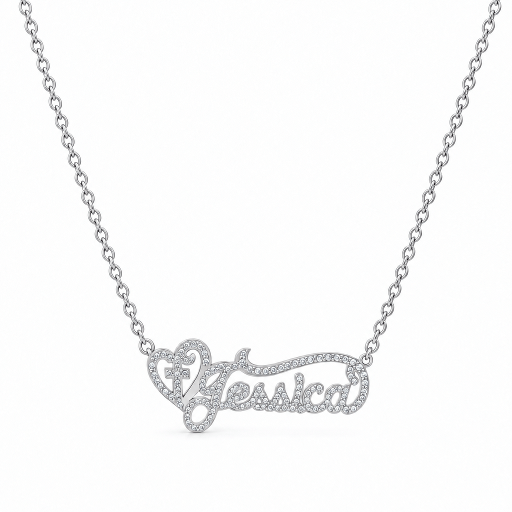 Personalized Single Cross Name Necklace