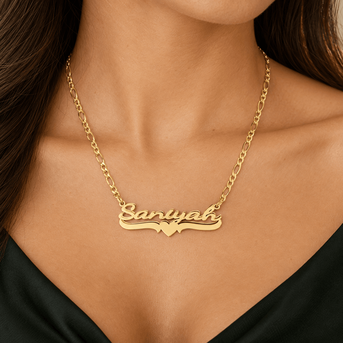 Personalized Polished Double Nameplate Necklace