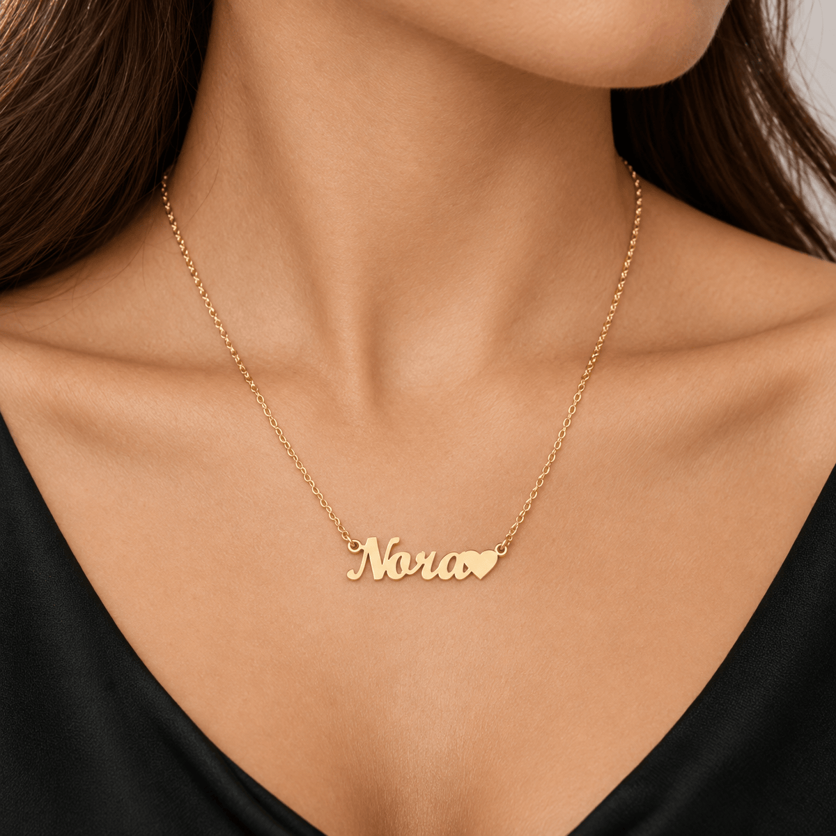 Personalized Heart Single Nameplate Necklace