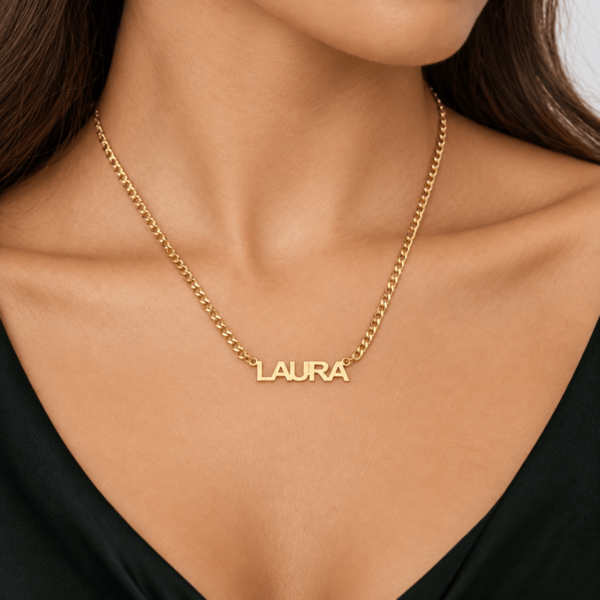 Personalized Block Name Necklace