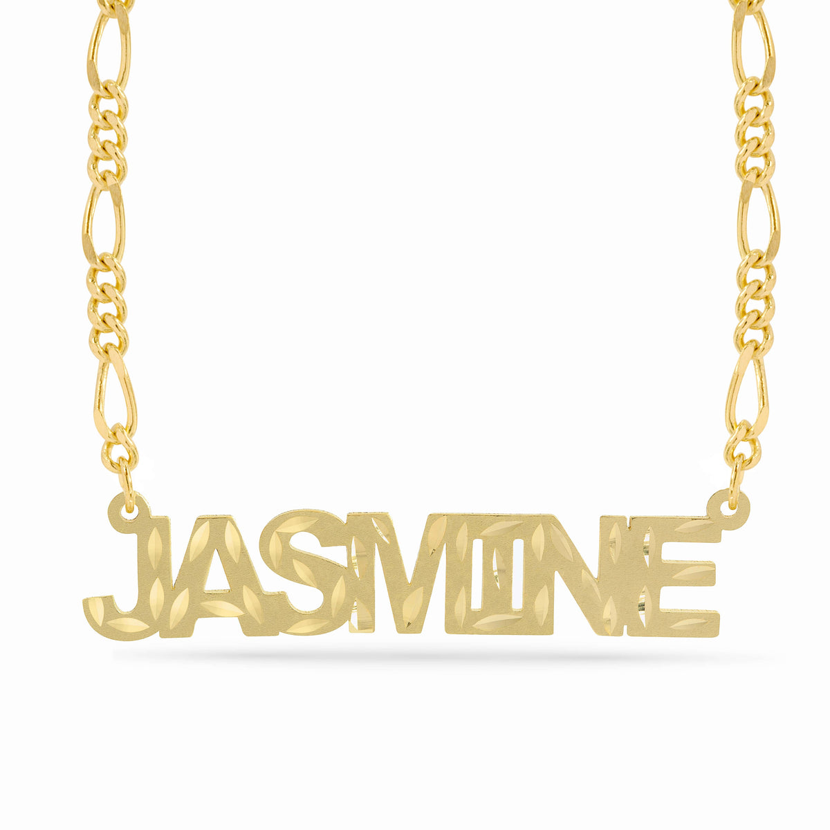 Personalized Name necklace with  Diamond Cut and Satin Finish &quot;JASMINE&quot;