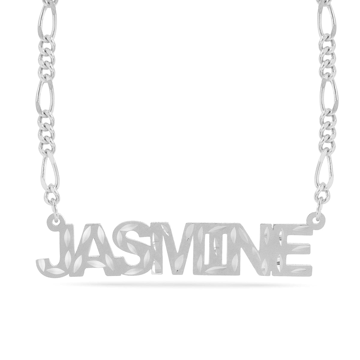 Personalized Name necklace with  Diamond Cut and Satin Finish &quot;JASMINE&quot;