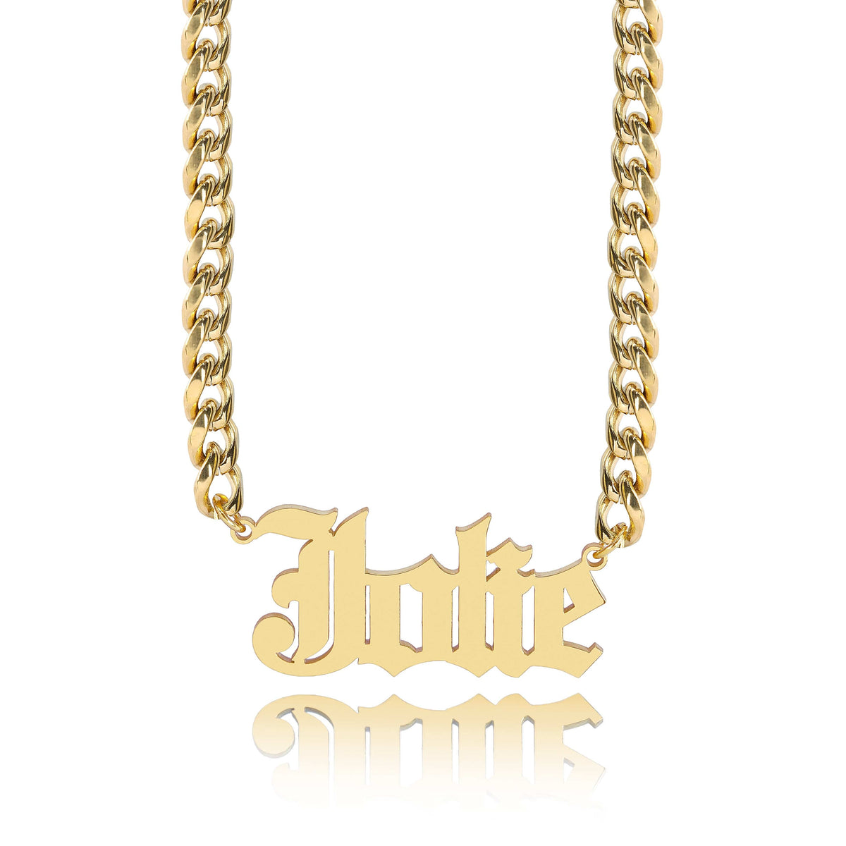 Personalized Gothic Single Nameplate Necklace