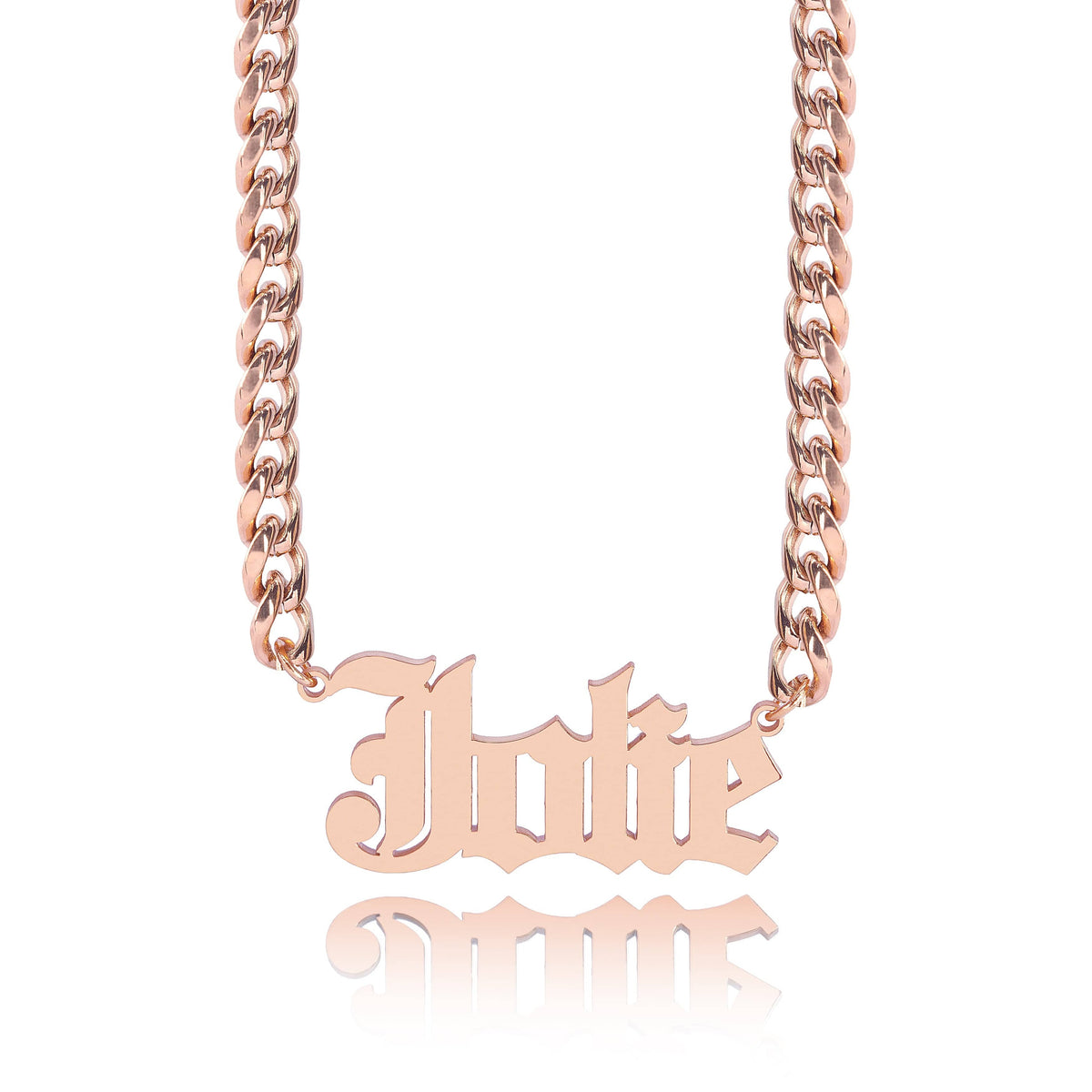 Personalized Gothic Single Nameplate Necklace