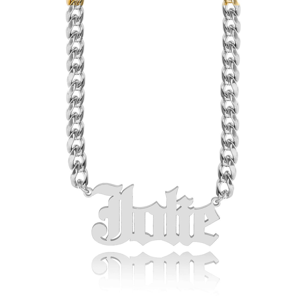 Personalized Gothic Single Nameplate Necklace