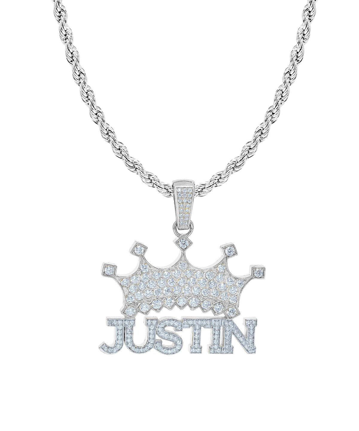 Personalized Birthstone Necklace with Crown &quot;Justin&quot;