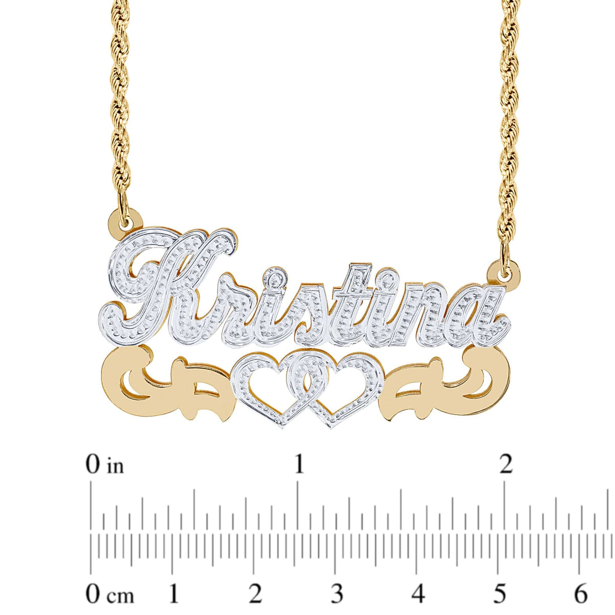Double-plated Script Name Necklace