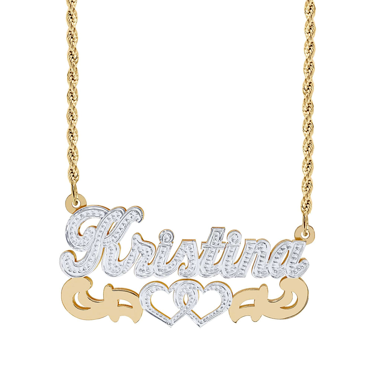 Double Nameplate Necklace &quot;Kristina&quot;