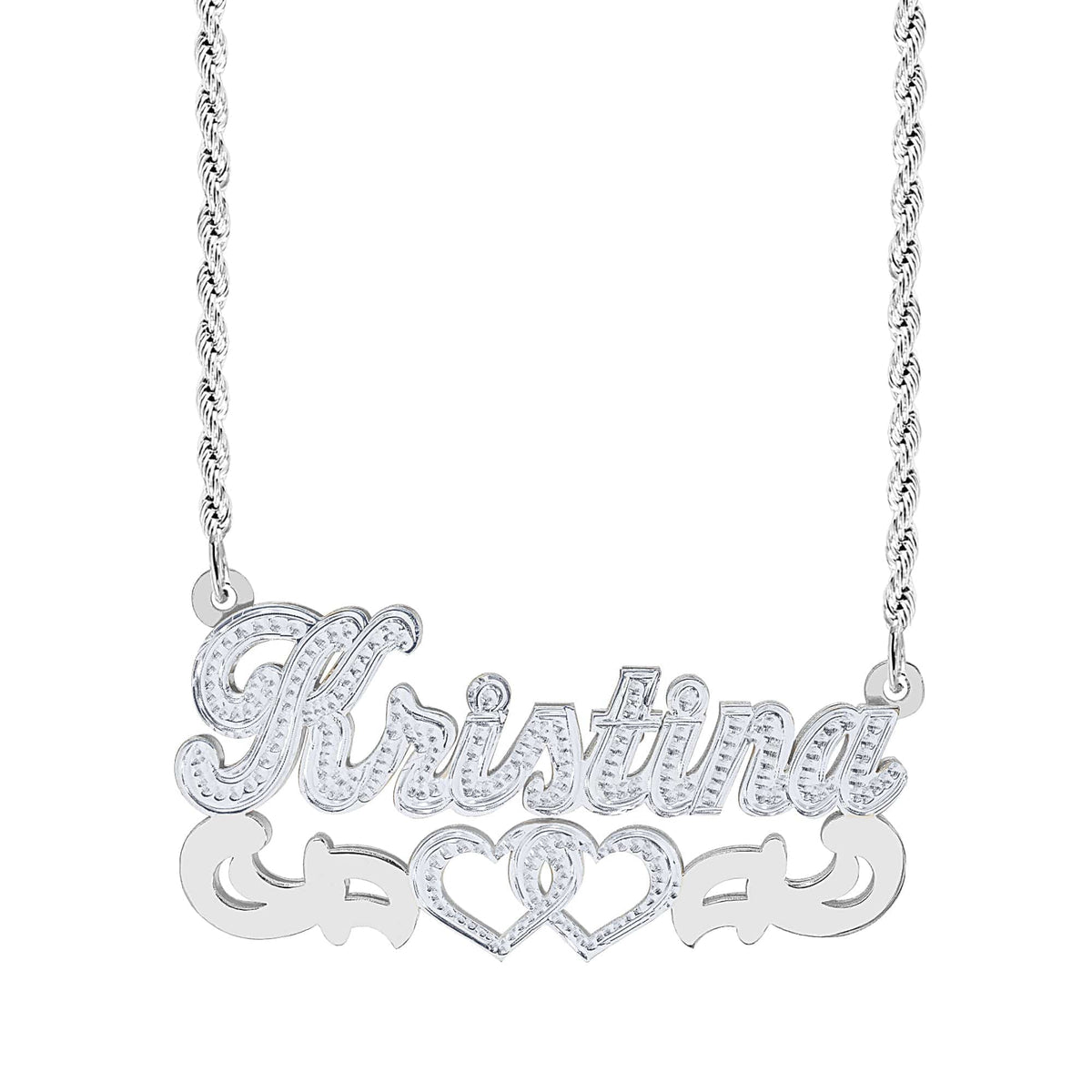 Double Nameplate Necklace &quot;Kristina&quot;